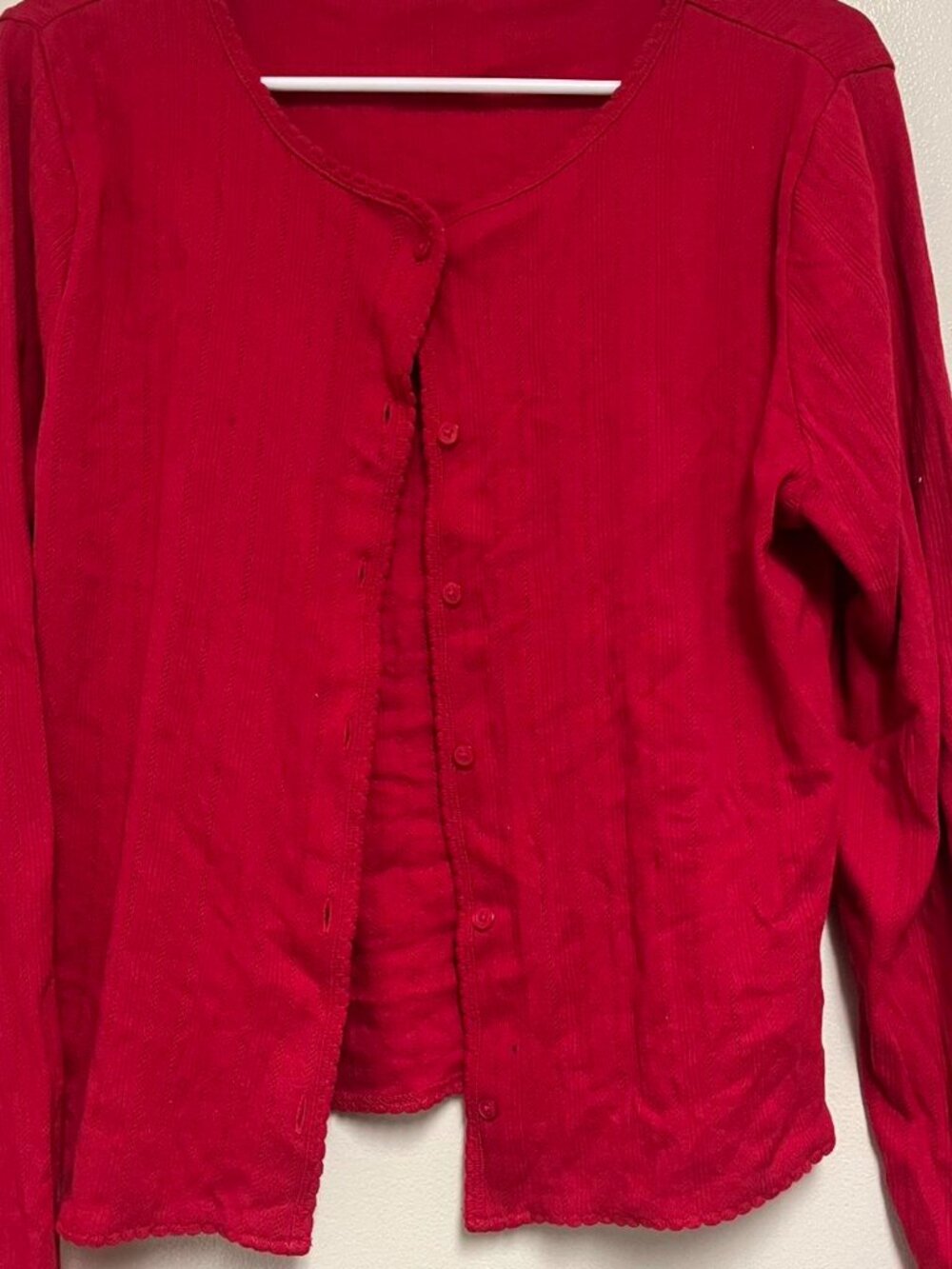 J.Crew Red Button-Up Cardigan Size S